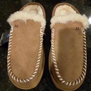 Mykos Suede Slip-On Platform Mules -Cassie Color: Chestnut